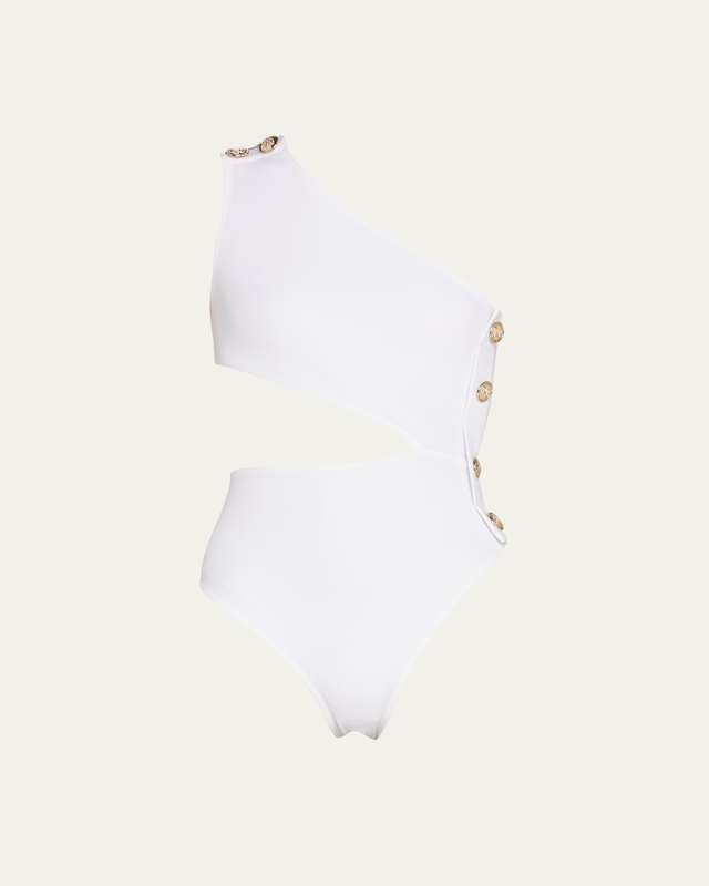 Rhea One-Shoulder Asymmetric Cutout One-Piece Swimsuit